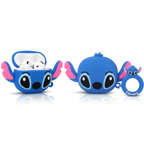 Cute Case for AirPods 4th Generation, for AirPods 4 Wireless Earbuds, XMBYGY Silicone Cartoon Charging Case Shockproof Protective Headphones Cover with Carabiner for Man Woman Teen