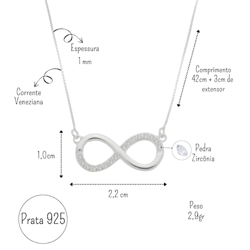 Presente Amor Exclusivo Prata 925 Colar Feminino Namorados Noivos Esposa Noiva Natal Corrente