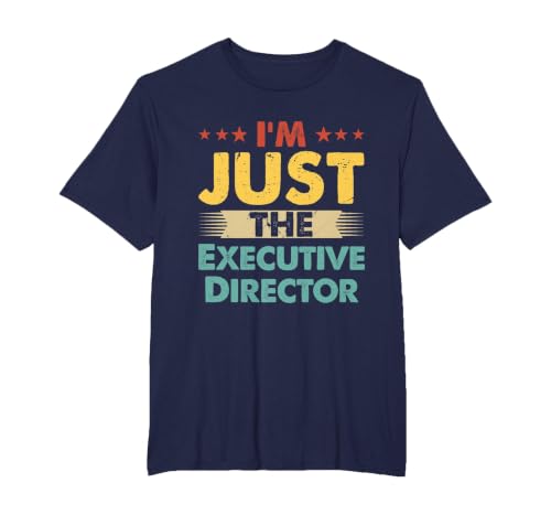 Retro Profession I'm Just The Executive Director T-Shirt, Men's Big and Tall, Navy Blue, 2X Tall