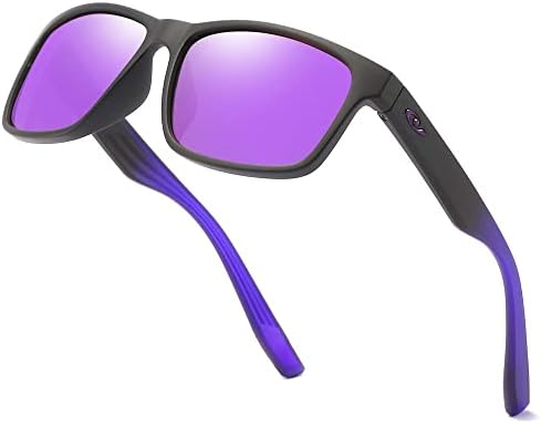 Tramean Polarized Sunglasses for Men Women UV400 Protection Sports Fishing Sun Glasses Driving Shades,Black&Purple/Purple