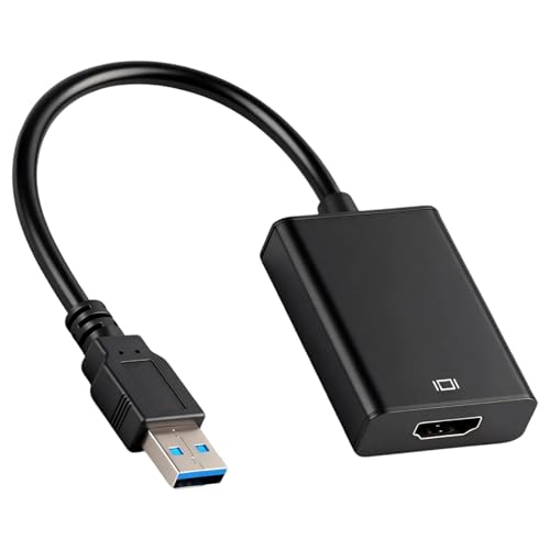 Diconu USB to HDMI Adapter HDMI to USB 1080P@60Hz Video Audio Converter USB 3.0/2.0 to HDMI for Multiple Monitors Mirror & Extend Display Driver Required Compatible with Windows 11/10/8/7 Only