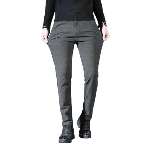 Pantalon décontracté homme style coréen droit et élastique gris anthracite