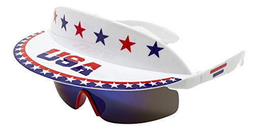 Funny Guy Tazas Polarized Visor anteojos de sol - 80s & 90s Retro anteojos de sol - Visor Shades, Gris (EE.UU), Talla única Cover