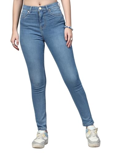 Image of Style Quotient Women Tinted Blue HIGH Rise Straight FIT Jeans