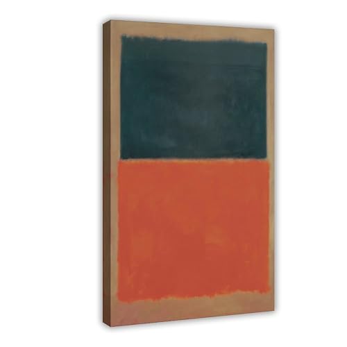 Toile Rothko Vert et mandarine sur rouge pour illuminer votre bureau moderne