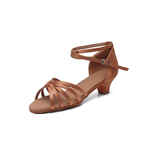 TRIWORIAE - Zapatos de Baile de Tacón para Mujer Tacón 4cm Marrón 40 EU Cover