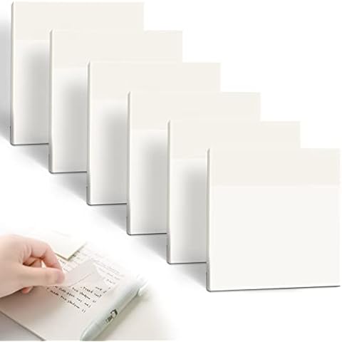behone 300 Sheets Transparent Sticky Notes Waterproof Transparent Self-Adhesive Transparent Sticky Notes for Office, School, Home Use, for Marking Notes, for Recording Moods Cover