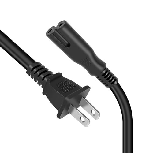 TV Power Cord Replacement for Apple TV, 1st, 2nd, 3rd, 4th, 5th Generation (4K), 2 Prong AC Wall Power Cable-UL Listed