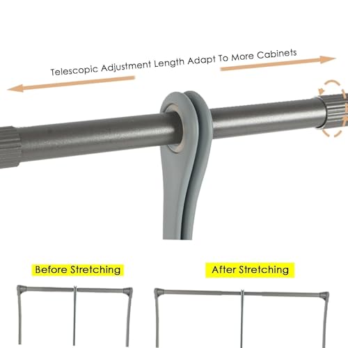 Rail latéral rétractable et penderie basculante réglable de 44-55 cm