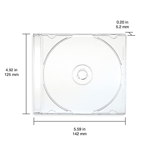 Image of Verbatim CD DVD Blu-Ray Disc Slim Storage Disc Cases 0.2 inches Assorted Colors (40 Clear - 10 Colors) -71128 (Pack of 150)