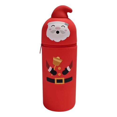 Nudorpn Estuche de lápices de pie, accesorios de Navidad, retráctil, material escolar, bonito estuche para lápices, estuche portátil, para escuela, oficina, estudiantes, niños, adolescentes