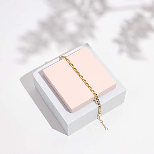 Image of PAVOI 14K Gold Plated Paperclip /Curb /Figaro Chain Adjustable Bracelet for Women