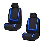LAINLOY 2 Pack Car Seat Covers, Breathable Seat Protectors, Anti-Slip Driver Seat Cover, Comfortable Front Seat Cover Set Universal Fit for Truck, SUV, Sedan, Airbag Compatible (Black&Blue)