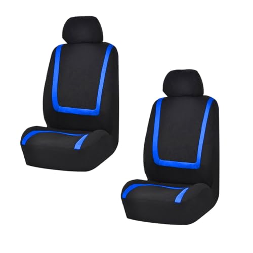LAINLOY 2 Pack Car Seat Covers, Breathable Seat Protectors, Anti-Slip Driver Seat Cover, Comfortable Front Seat Cover Set Universal Fit for Truck, SUV, Sedan, Airbag Compatible (Black&Blue)