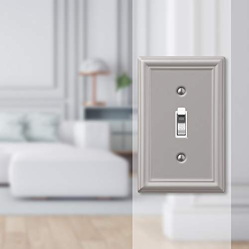 Image of Amerelle 149TBN Chelsea Wallplate, 1 Toggle, Steel, Brushed Nickel, 1-Pack