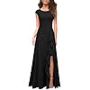 MUSHARE Women’s Cocktail Dresses with Pockets Ruffled Sexy Split Party Long Formal Dress