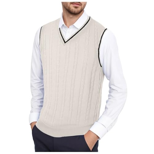 Dcvmvmn 2024 Winter Men's Fashionable Knitted Vest Sleeveless Casual Loose V-Neck Thickened Warm Vest2