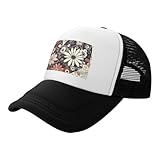 amrewqyl cappellino da baseball regolabile con stampa di cuori di fiori, nero, 3-6