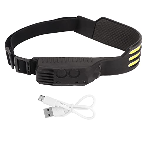 Psytfei Lampada Frontale a LED Lampada Frontale Ricaricabile Fascia Luminosa a Fascio Largo Lampada Frontale COB con Sensore di Movimento per La Pesca All'aperto