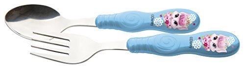 Zak! Designs Easy Grip Flatware, Children's Spoon and Fork with Disney Palace Pets Graphics, BPA-free Plastic and Stainless Steel by Zak Designs