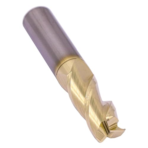 Image of 1 /2 inch 3 Flute Solid Carbide - 0.06 inch Corner Radius End Mill - ZrN Coated | For milling Aluminum, 37 Degree Helix, 1 /2 inch Cutting Diameter, 1 /2 inch Shank Diameter, 1-1 /4 inch Length of Cut, 3 inch Overall Length