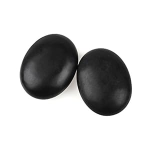 Windfulogo 2Pcs Heiß Massagesteine Massage Stones Set Natur Basalt Beheizter Wärmer Stein für Spa-Massage 2,76 x 3,54 Zoll (7×9 cm)