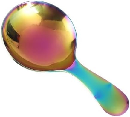 Silverware Flatware Set, 1/4/6/8/10/12 Pieces 304 Stainless Steel Spoons, Creative Short-handled Spoons, Cute Dessert Ice Cream Spoons, Tea Spoons (Color : Rainbow, Size : 12Pcs)