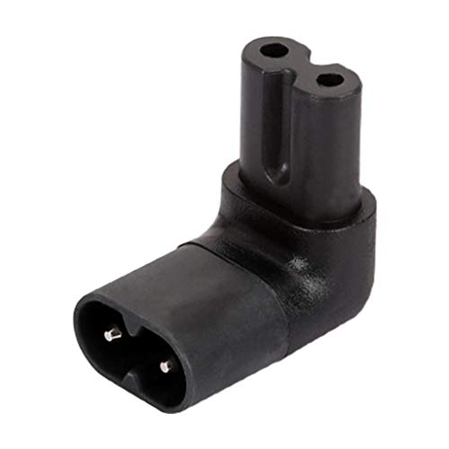 IEC 320 2-Pin C7 Female To C8 Male 90 Degree Right Angled AC Power Adapter