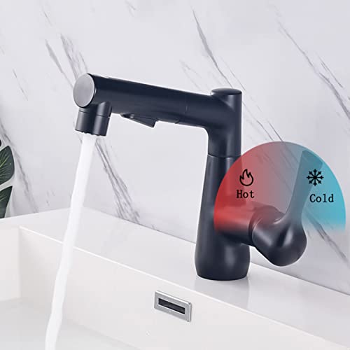 Robinet de lavabo trois jets d'eau à douchette extractible gris - 7