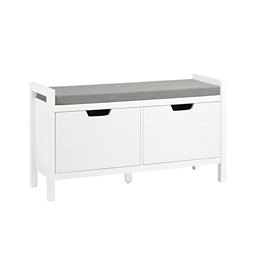 Simplihome Acadian Cassapanca Da Ingresso, Larghezza 91,4 Cm, Colore Marrone Brunette. 4 Ante E 2 Cassetti. Stile Artigianale In Legno Massiccio.