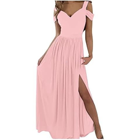 Damen Abendkleid Lang mit Schlitz Cover