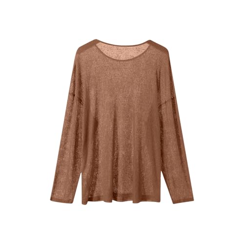 Cambkatl Men's Oversized Long Sleeve Sheer Mesh Knit Sweater Tops Y2K Sexy Loose Hollow Out Pullover Jumper Beach Shirt4