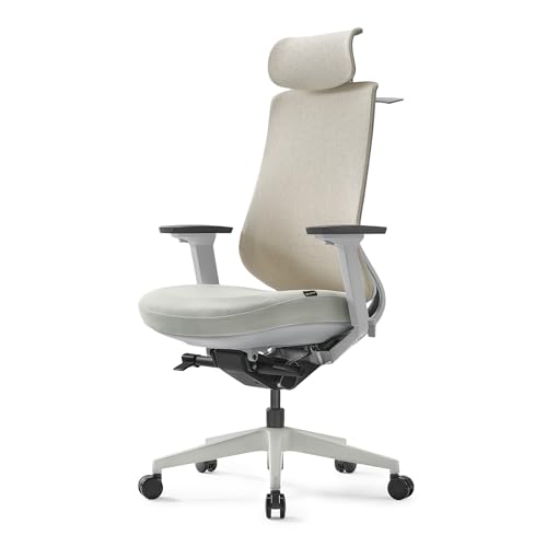 Image of EUREKA ERGONOMIC Lira Office Chair with Headrest, Ergonomic Desk Chair with 3D Armrests, Adjustable Seat Depth, Breathable Mesh Computer Chair with Lumbar Support for Home Office(Grey)