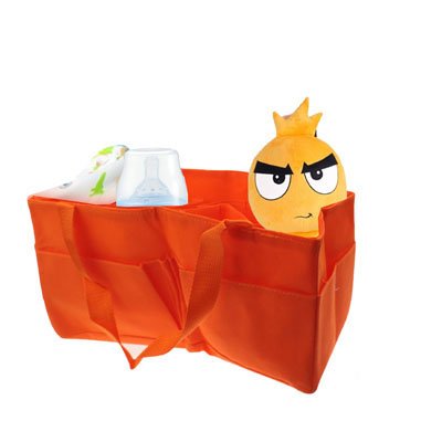 Ubervia Bags Double-Deck Thickened Non-Woven Fabric Mommy Diaper Hand Bag with 7 Compartments(Blue) (Color : Orange)