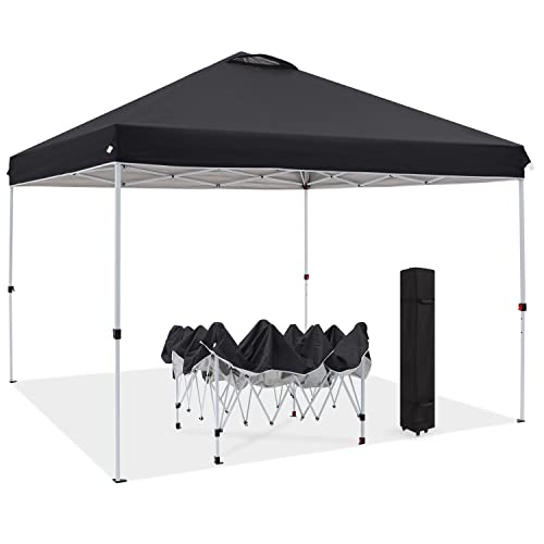 OUTDOOR WIND Instant Shelter Pop Up Canopy Tent with Wheeled Bag(10x10FT,Black)