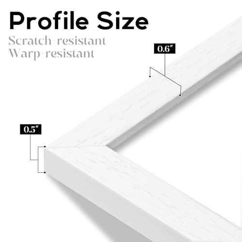 Image of 6 Pack 4x6 Frames, Mat for 3.5x5 Photos, Shatter HD Plexiglass | Removable mat fits two photo sizes, slim frame with stand for horizontal & vertical tabletop & wall mount