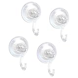 VOSSOT 4PCS ganci a ventosa ganci ventosa bagno gancio ventose riutilizzabile suction hooks adatto per finestre in vetro bagni e cucine design trasparente può sostenere un carico di 5 chilogrammi