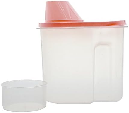 Saim Cereal Container with Pour Spout and Measuring Cup Plastic Clear Food Saver Airtight Watertight Cereal Keeper Food Storage Containers for Rice Grain Cereal Oatmeal Sugar Nuts Beans, 2.5L, 2Pcs