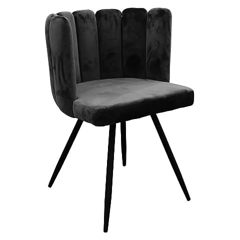 Chaise Ariel en Velours Noir - HOME DECO FACTORY Cover