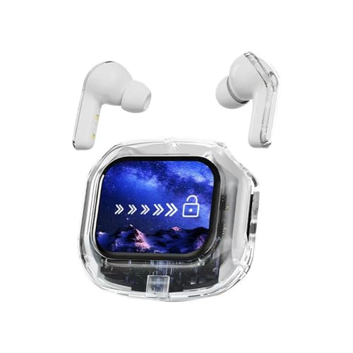Auriculares de radio transparentes con pantalla multicolor y emparejamiento rapido