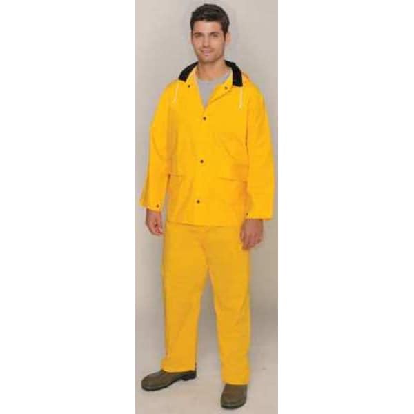 3 Piece Rainsuit, Detach Hood, Yellow, S