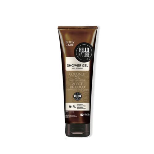 Hello Nature Coconut Oil Shower Gel | Gel de Baño de Aceite de Coco 250 ml | Piel Seca y Deshidratada | Con Aceite de Almendras Dulce | Aporta Elasticidad y Luminosidad Cover