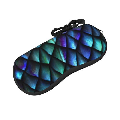 ENVEED Étui à lunettes en néoprène avec fermeture éclair - Motif floral - Unisexe, Motif écailles de dragon magique 3D, taille unique – vue 2