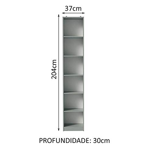 Estante Livreiro Madesa 6906 com 6 Nichos - Cinza