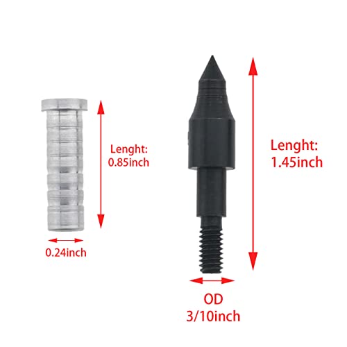 Chenjin Field Point 10Pcs Aluminum Inserts Bullet Field Points For Archery Arrow And Crossbow Bolts 5/16 Archery Practice Tips #TOP1