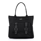 Diaper Bags, Black Tote Bag with Durable and Fashionable Fabric, Women Changing BagsLaptop Bag fit f