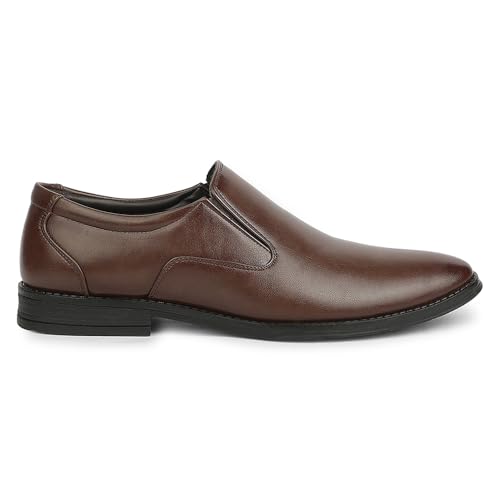 Image of Liberty Healers HML-87E Black & Brown Formal Non Lacing Mocassin Shoes for Men