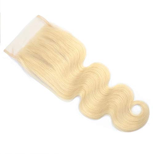 JGMI 613 Closure Blonde Body Wave Bundles Brazilian Virgin Hair Ombre Curly Human Hair 4x4 Lace Closure Free Part (12" closure)