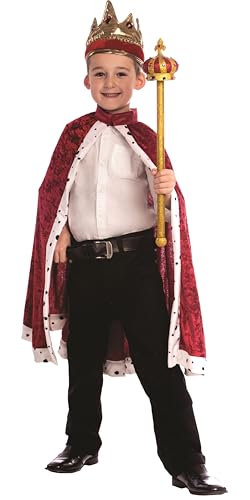 Dress Up America King Crown and Robe - King Costume for Kids - One Size Fits Most