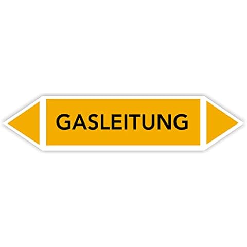 Fassbender-Druck Warnzeichen Rohrleitungskennzeichnung - Fließrichtung Rohrleitungskennzeichen mit beiden Ecken nach TRGS 201 und DIN 2403 (Gasleitung - FL-101-20 Stück) Cover